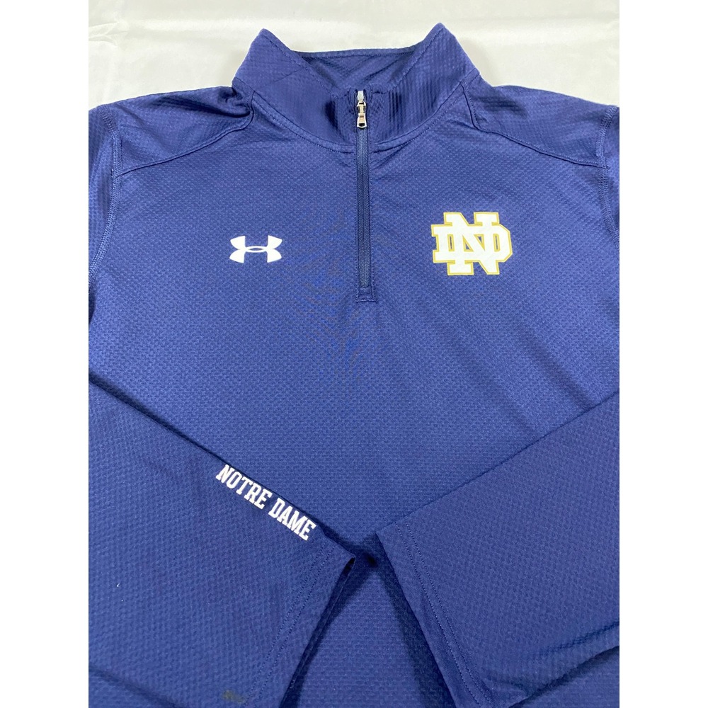 Under Armour Notre Dame Fighting Irish ColdGear Quarter Zip Pullover Navy Mens L
